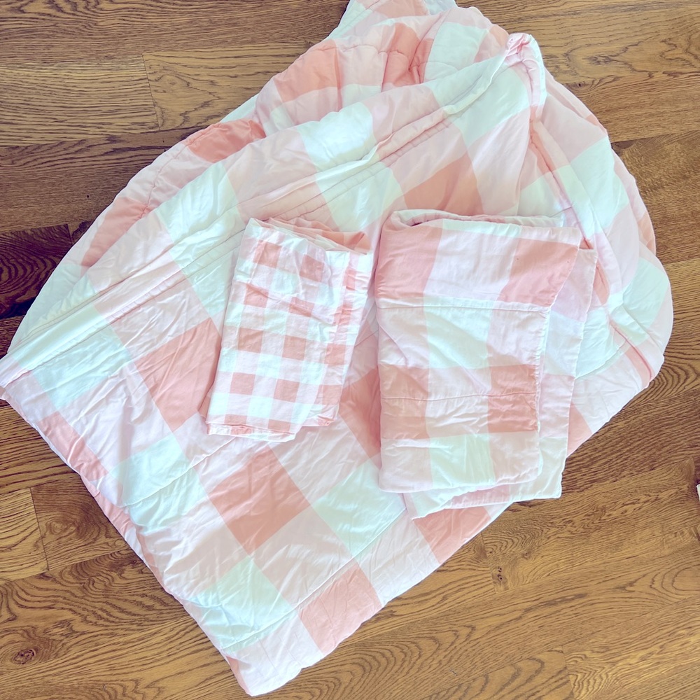 Beddys Brand Zipper Quenn Bedding Pink Gingham
